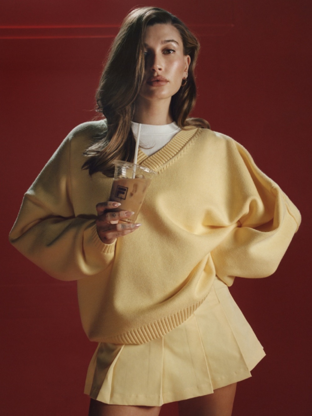 FILA x HAILEY Yellow Micro Tennis Pleated Skirt NWT